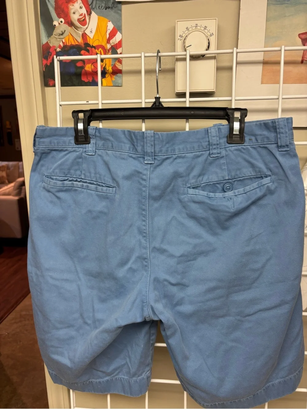 J. Crew Stanton  Men’s Blue Flat Front Shorts Waist 33 Inseam 9 EUC Cotton.
